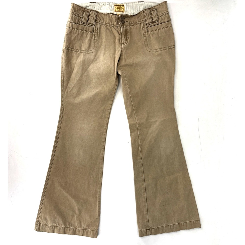 Abercrombie Y2K Low Rise Flare Khaki Pants Size 32" Waist Preppy Pockets 2001